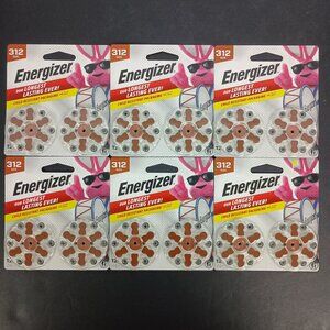 *72 Count* Lot of 6 12-packs ENERGIZER 312 1.45V Hearing Aid Battery Exp 12/2029